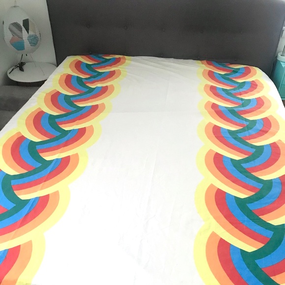 Vintage Other - Vintage rainbow swirl mod style flat bed sheet
